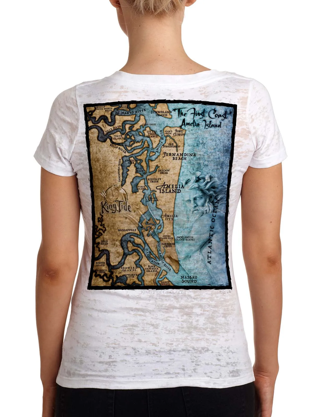 Amelia - Fernandina, FL / King Tide Classic V Neck Burnout