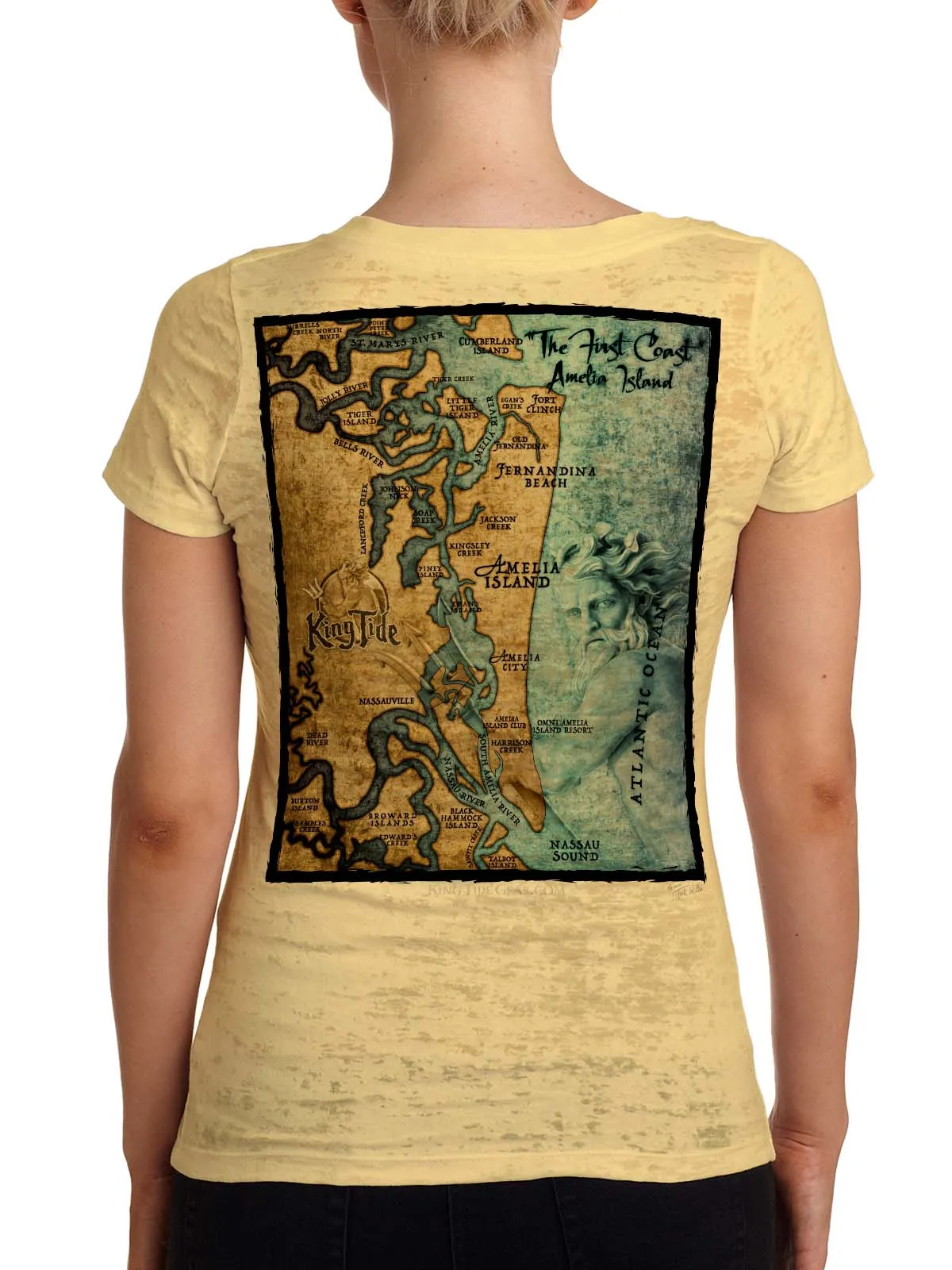 Amelia - Fernandina, FL / King Tide Classic V Neck Burnout