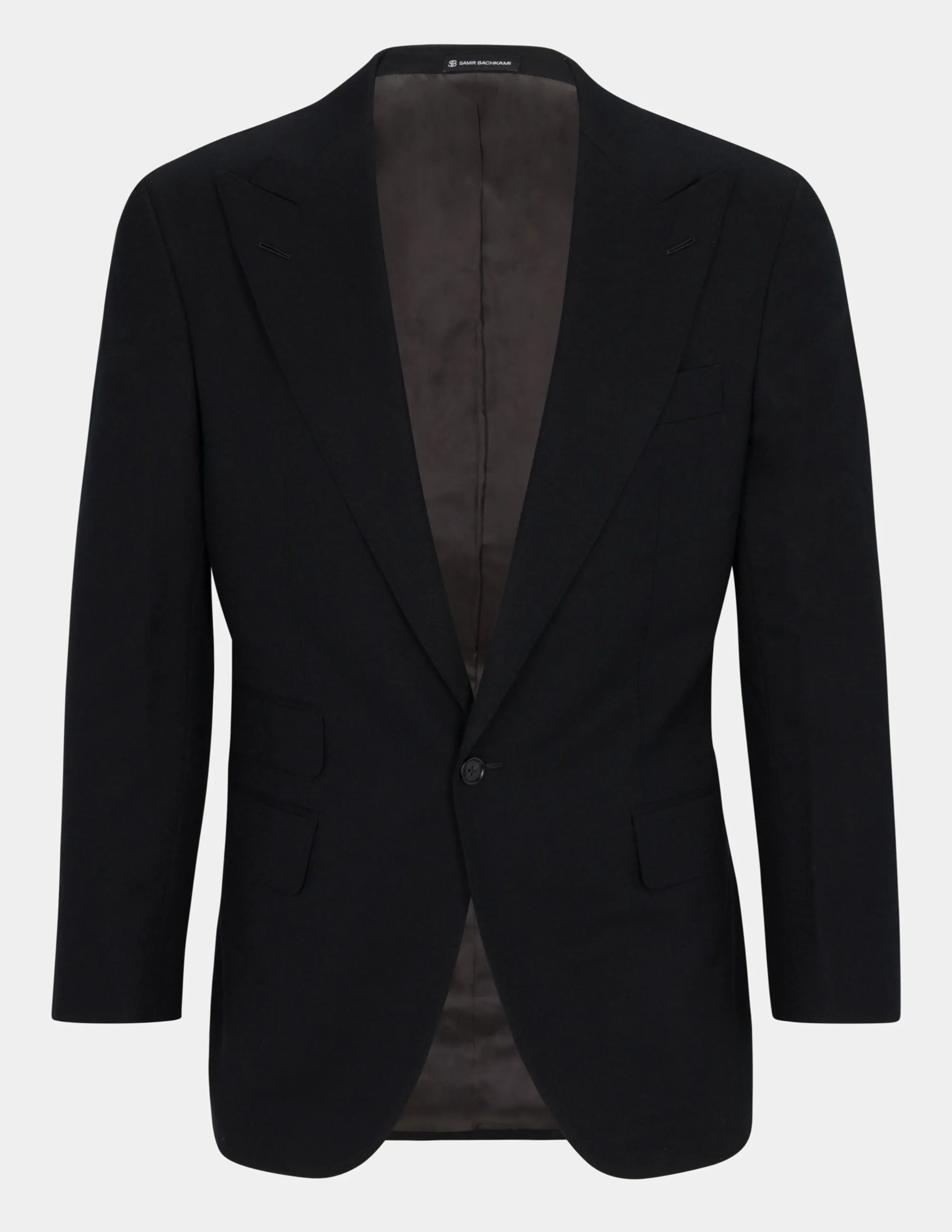 Black Wool Cashmere Single Breasted Suit