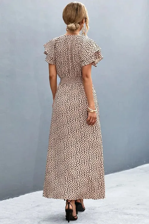 Casual Floral Midi Dress Side-Slit