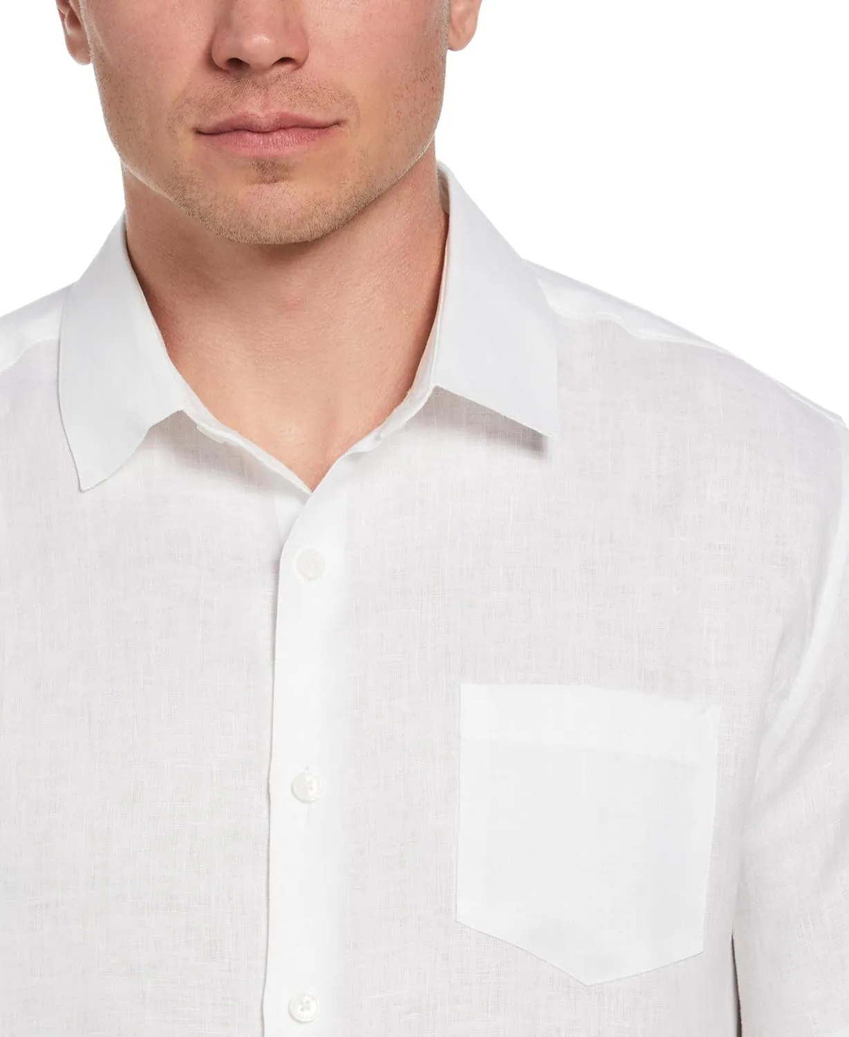 Cubavera Men's Short Travel Select Linen-Blend One Pocket Shirt