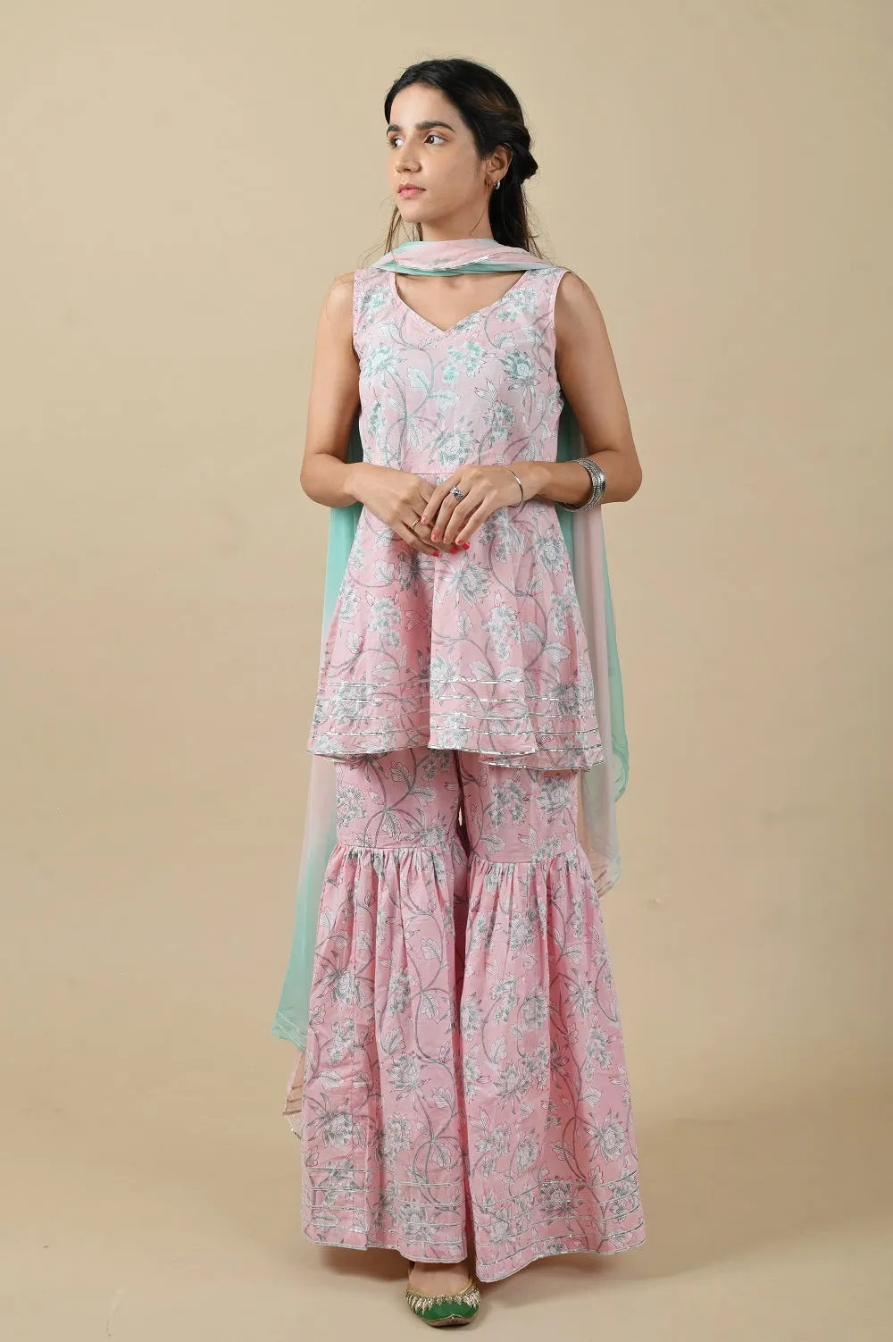 Deepshikha Cotton Sharara Suit Set