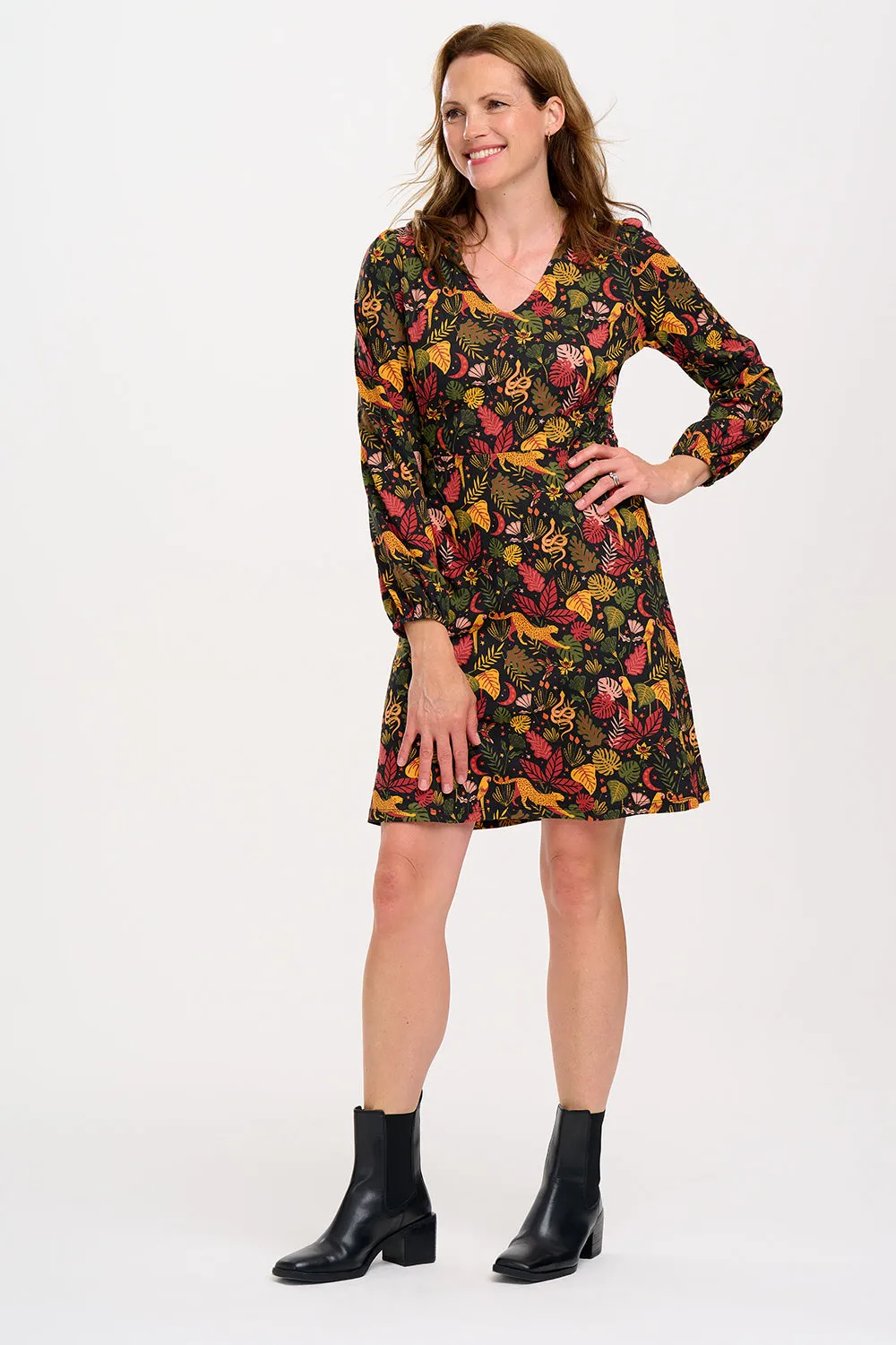 Floriane Mini Jersey Dress - Jungle Cheetah
