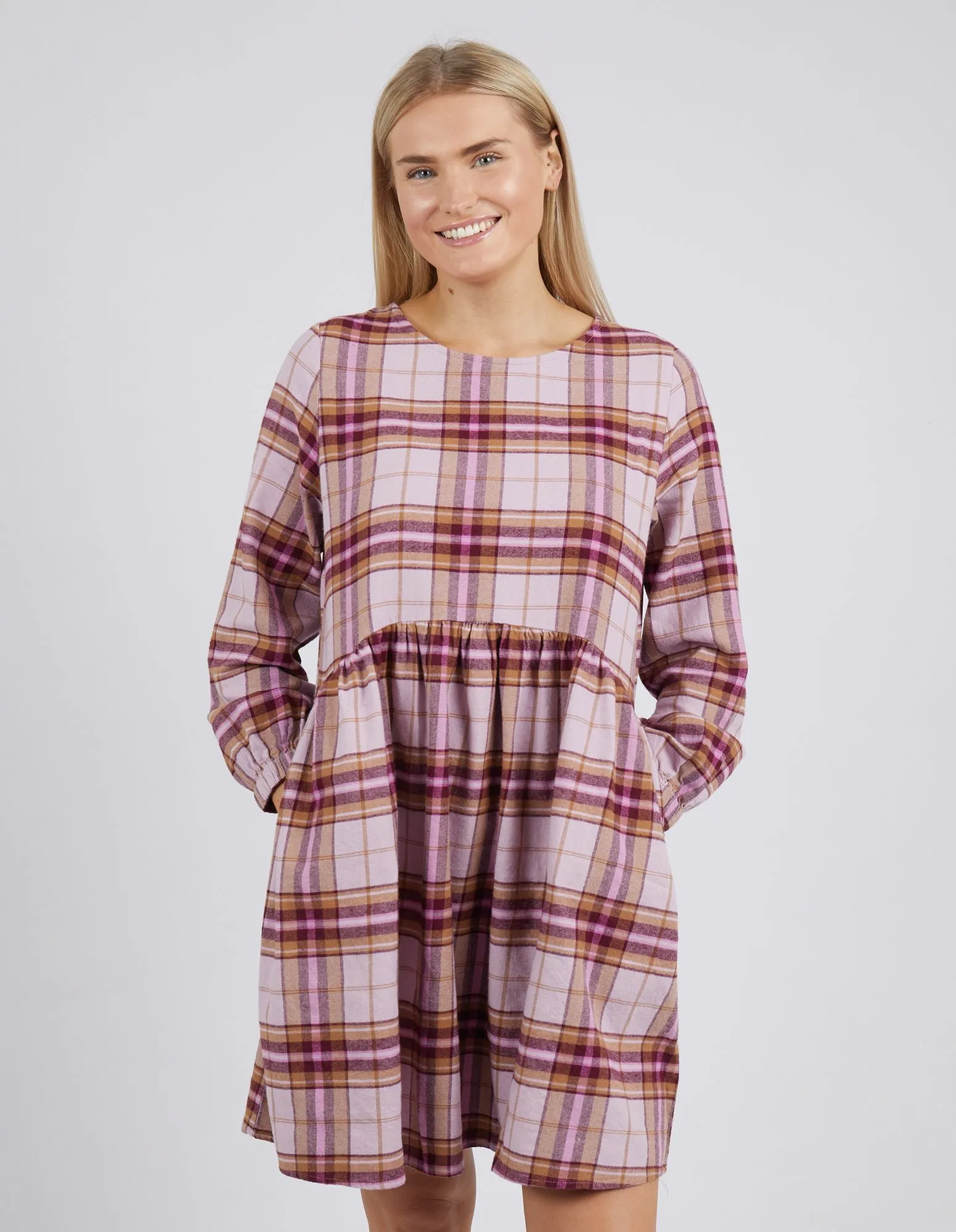 Harriet Check Dress - Pink