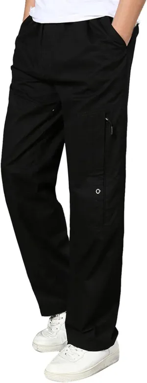 Mens Sweatpants with Pockets Big and Tall Men's Pants Golf Pants Men Stretch Men's Heavyweight Cargo Fleece Sweatpant