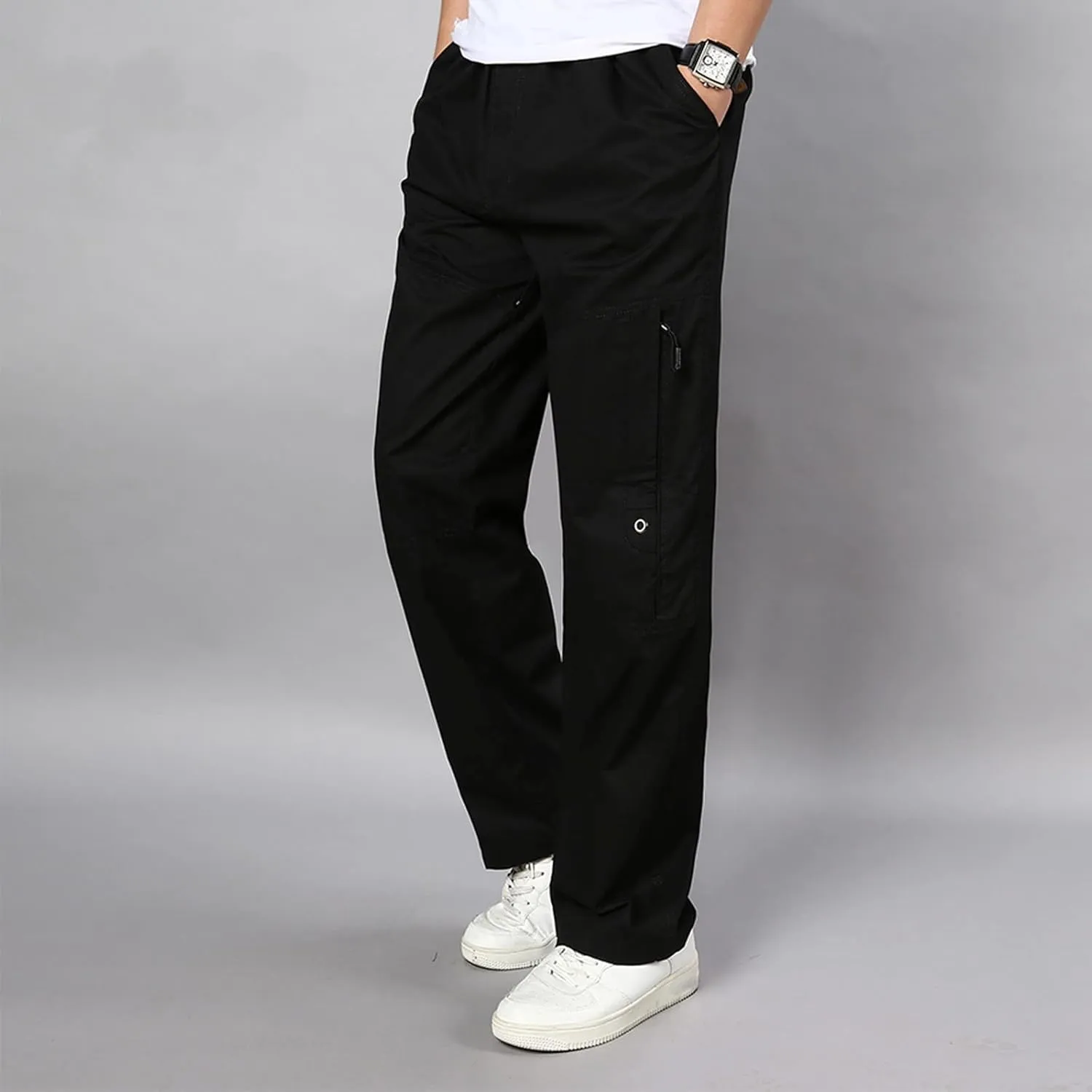 Mens Sweatpants with Pockets Big and Tall Men's Pants Golf Pants Men Stretch Men's Heavyweight Cargo Fleece Sweatpant