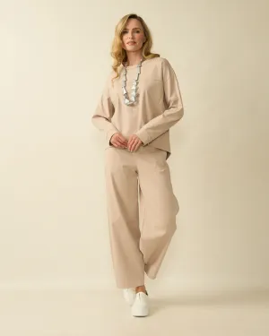 Relaxed -fit Trousers - Beige