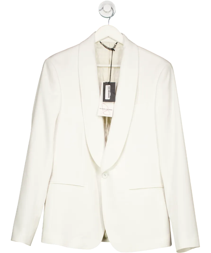River Island White Slim Fit Suit Jacket. UK 38" CHEST