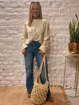 The Phi Phi Star Vintage lace Button Through Shirt With Beautiful Detail
