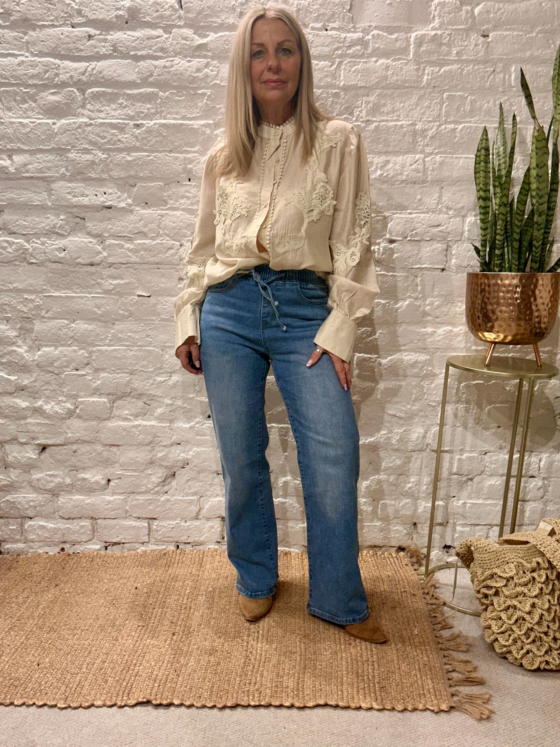 The Phi Phi Star Vintage lace Button Through Shirt With Beautiful Detail
