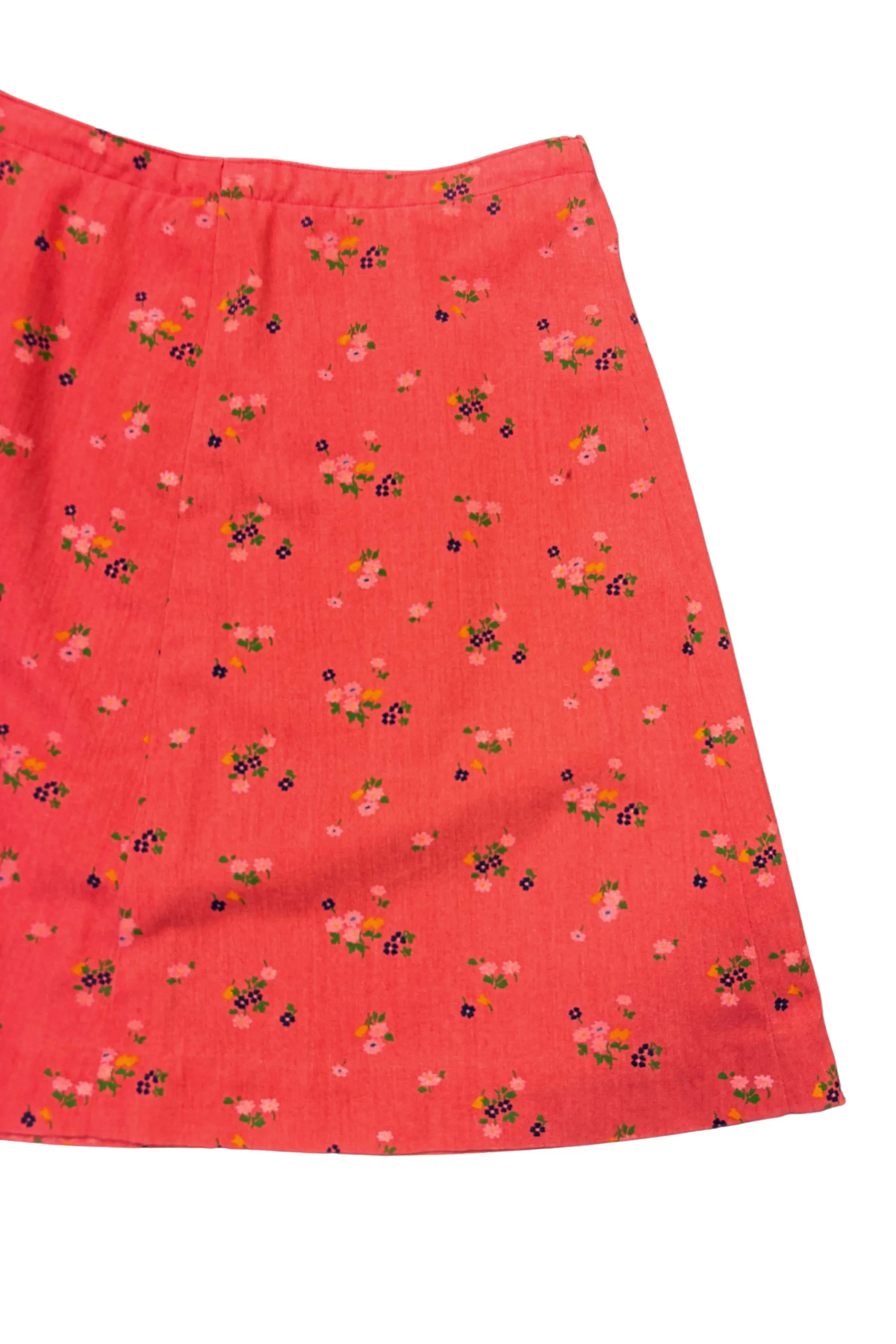 Vintage handmade floral mini skirt, S