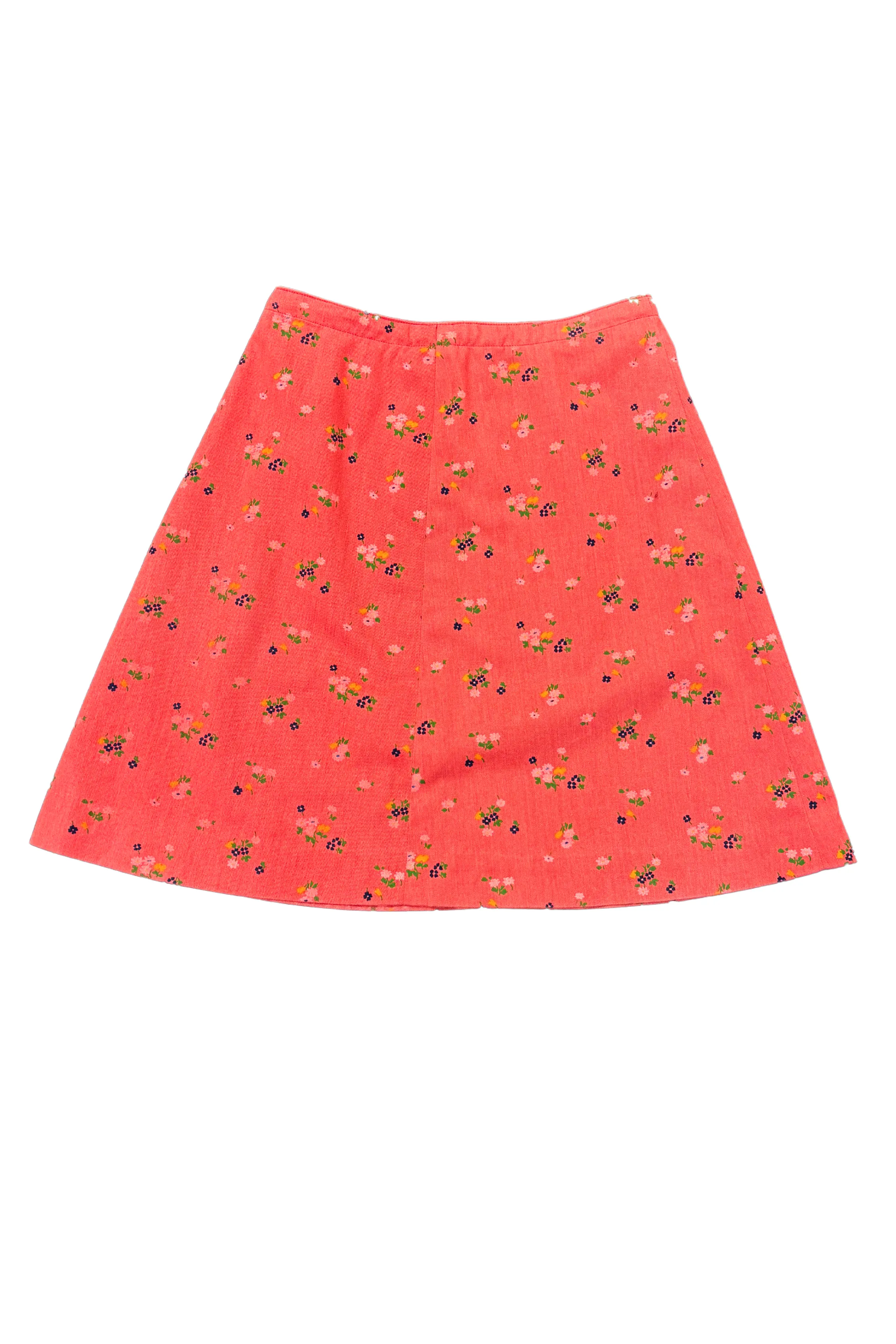 Vintage handmade floral mini skirt, S